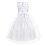 Little girl sequin flower girl dress-white (3)