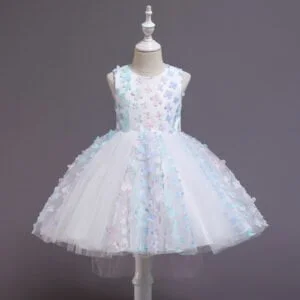 Little girl tulle party dress -white