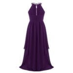 Long chiffon flower girl dresses -purple (3)
