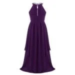 Long chiffon flower girl dresses -purple (3)