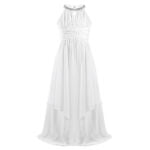 Long chiffon flower girl dresses -white (2)