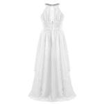 Long chiffon flower girl dresses -white (3)