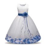 Long flower girl dress with sash-white-blue (2)