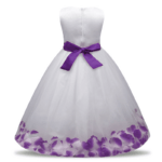 Long flower girl dress with sash-white-purple (1)