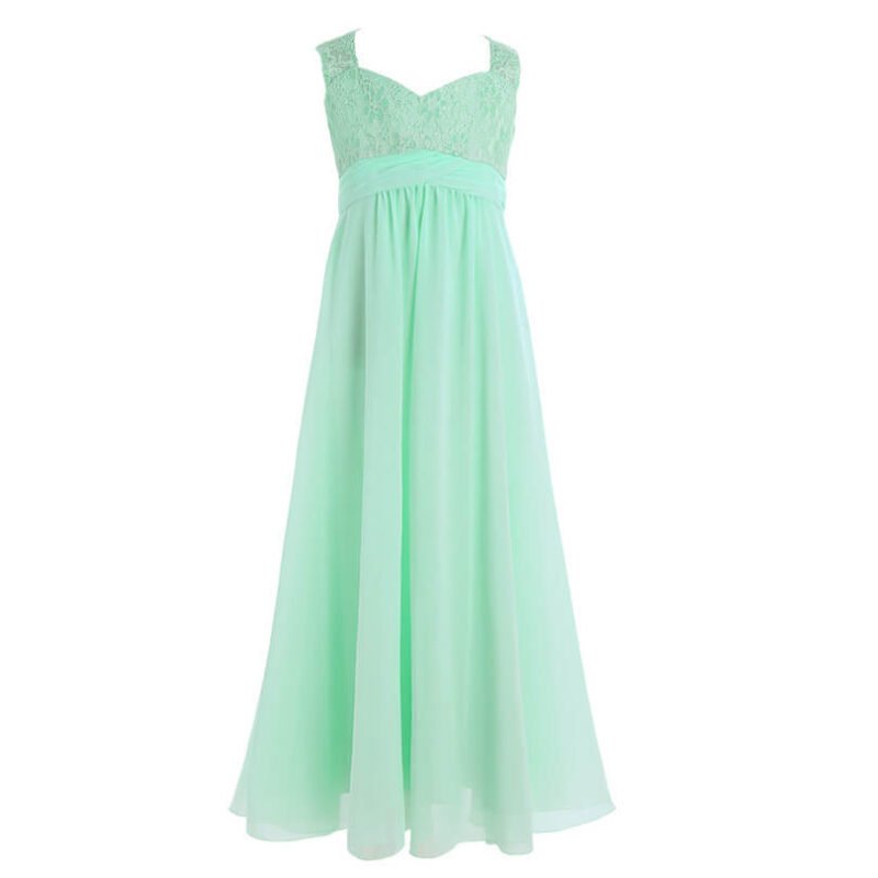 Long lace chiffon flower girl dresses-turquoise-green (5)