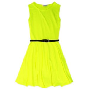 Neon dress for girls - neon-yellow