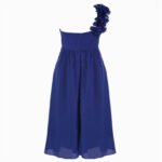 One shoulder flower girl dress-dark-blue (1)