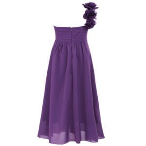 One shoulder flower girl dress-purple (4)