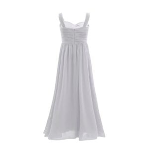 Pleated chiffon flower girl dress -grey (1)