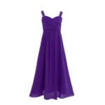 Pleated chiffon flower girl dress -purple (2)