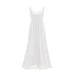 Pleated chiffon flower girl dress -white (1)