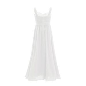 Pleated chiffon flower girl dress -white (1)