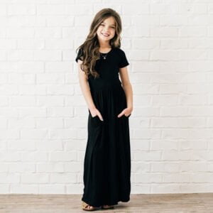 little girl summer maxi dress-black (2)