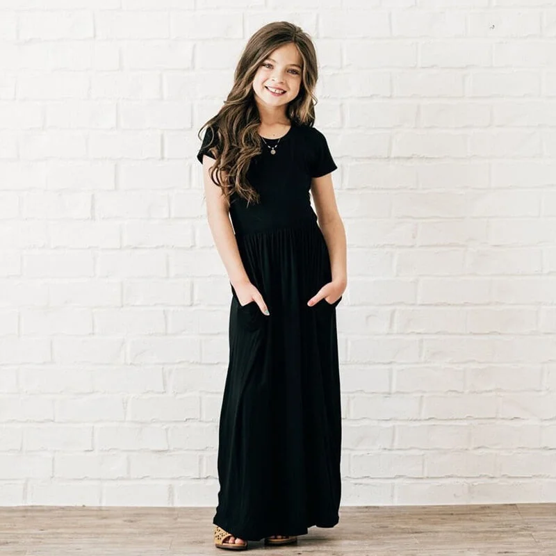 Buy Little Girl Summer Maxi Dress Black Fabulous Bargains Galore