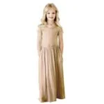 little girl summer maxi dress-brown