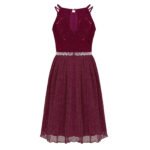 Cute girl party dress-burgundy (4)
