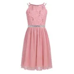 Cute girl party dress-pink (2)