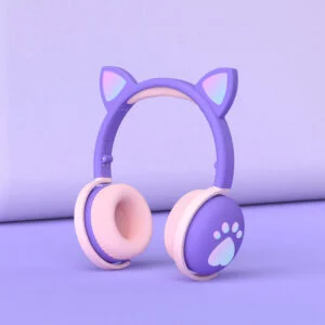 Cute light up cat headphones-purple-pink (1)