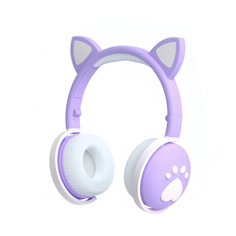 Cute Cat Ear Bluetooth Wireless LED Light Glow Headset Girl