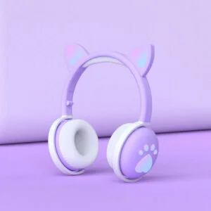Cute light up cat headphones-violet-purple-white (2)