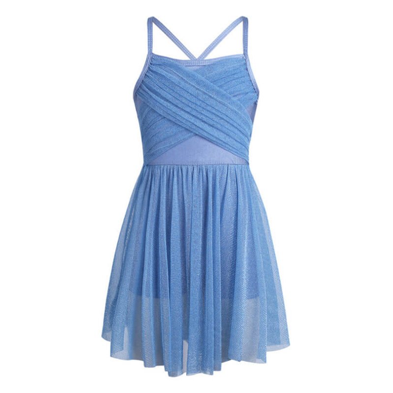 Little girl ballet dance dress-blue (2)