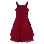 Pretty junior bridesmaid dress-red (2)