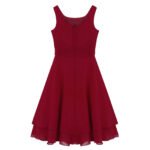 Pretty junior bridesmaid dress-red (3)