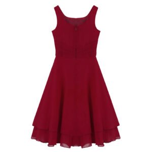 Pretty junior bridesmaid dress-red (3)