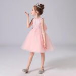 Girl party tulle lace dress-light pink (2)