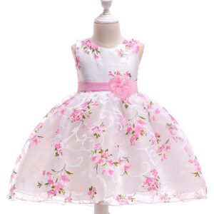 Floral girls summer dress for party (1)