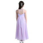 Long chiffon girl dress-lavender (1)