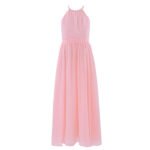 Long chiffon girl dress-light-pink (1)