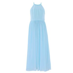 Long chiffon girl dress-sky-blue (1)