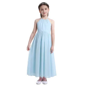 Long chiffon girl dress-sky-blue (1)1