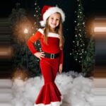 Girl 3 piece warm Christmas outfit-red (5)