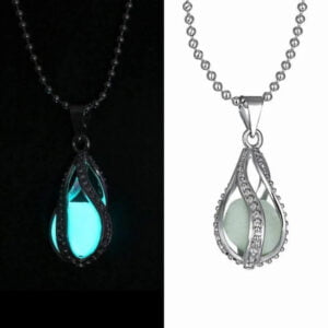 Glow in the dark stone necklace-blue-green (2)