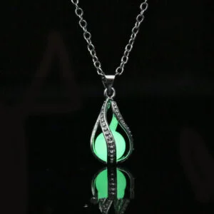 Glow in the dark stone necklace-green