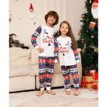 2 piece matching Christmas printed pyjamas set (4)