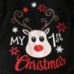 Baby girl Christmas plaid outfit set - black (4)