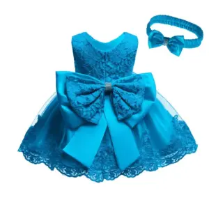 Baby girl princess lace dress-blue