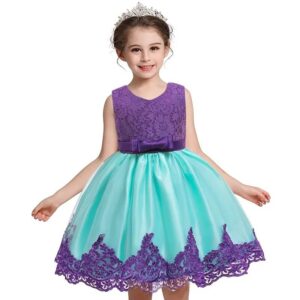 Baby girl princess lace dress-blue-purple (1)