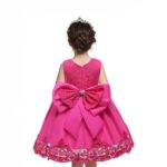 Baby girl princess lace dress-dark-pink (1)
