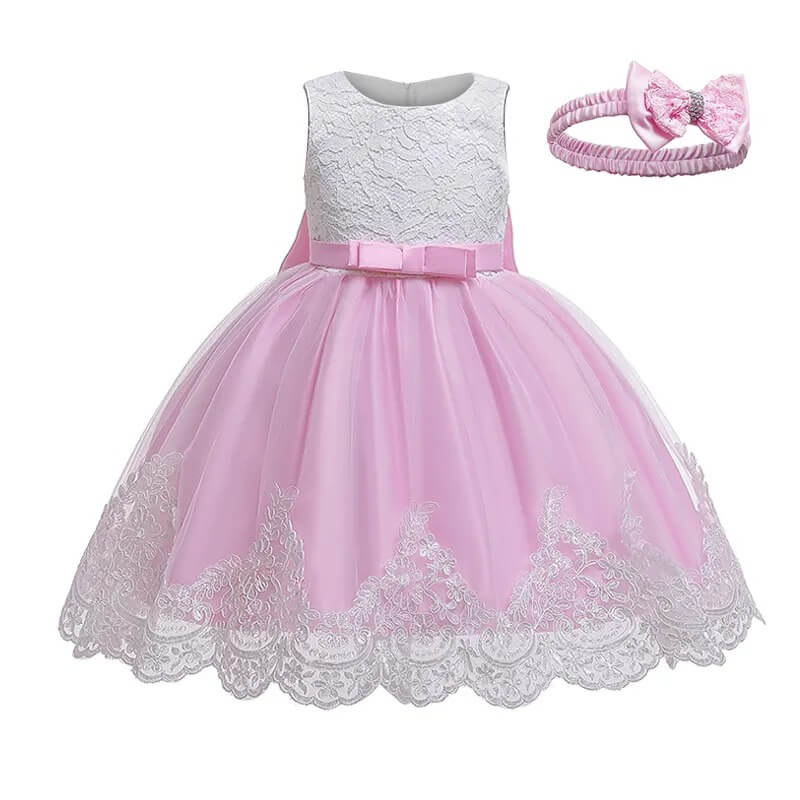 Baby girl princess lace dress-light-pink-white (2)