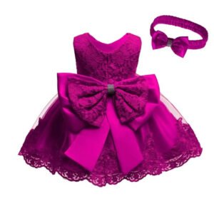 Baby girl princess lace dress-magenta