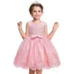 Baby girl princess lace dress-pink (7)