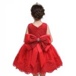 Baby girl princess lace dress-red (1)