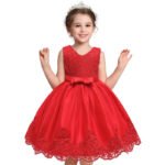 Baby girl princess lace dress-red (4)