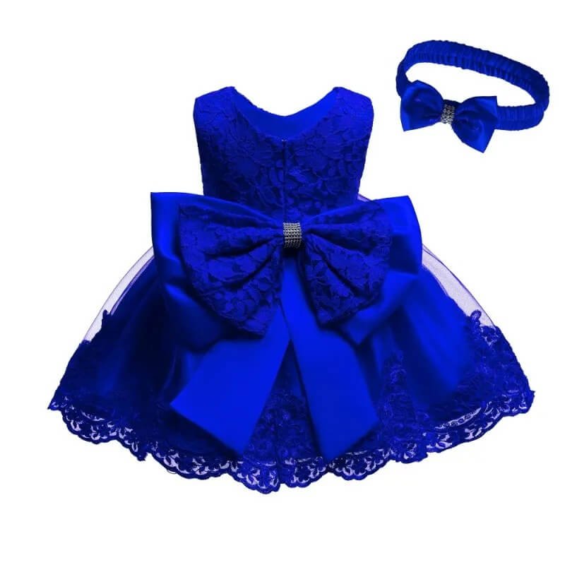 Baby girl princess lace dress-royal-blue