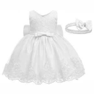 Baby girl princess lace dress-white (2)