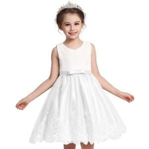 Baby girl princess lace dress-white (3)